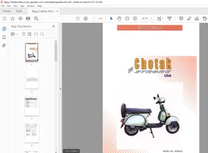 Bajaj Chetak 003002CL 4 Stroke Service Manual  -  PDF DOWNLOAD