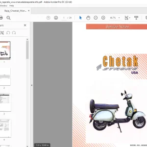 Bajaj Chetak 003002CL 4 Stroke Service Manual  -  PDF DOWNLOAD