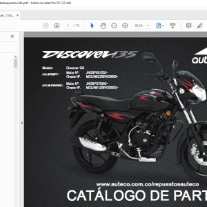 Bajaj Discover 135 CATÁLOGO DE PARTES Manual - PDF DOWNLOAD