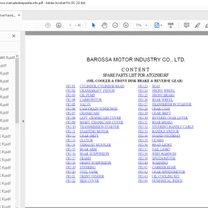 Barossa ATG250E1RF Parts Manual - PDF DOWNLOAD