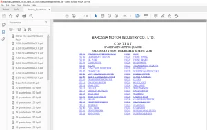 Barossa Quarterback QUA250ER SPARE PARTS LIST Manual - PDF DOWNLOAD