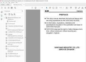 Barossa SANYANG NCA250 Shop Manual - PDF DOWNLOAD