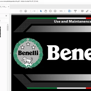 Benelli TNT 1130 Use and Maintenance Manual - PDF DOWNLOAD