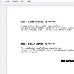 Beta RR 50 cc ENDURO / MOTARD / STD / RACING Use & Maintenance Manual - PDF DOWNLOAD