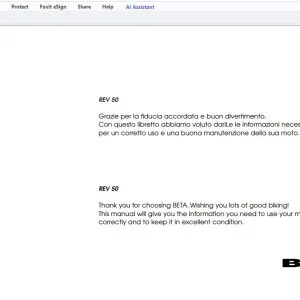 Beta Rev 50 Use & Maintenance Manual - PDF DOWNLOAD