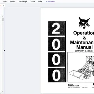 Bobcat 2000 Operation & Maintenance Manual 6566671 - PDF DOWNLOAD