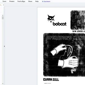 Bobcat 2000 RTF Operator's Manual 6566672 - PDF DOWNLOAD