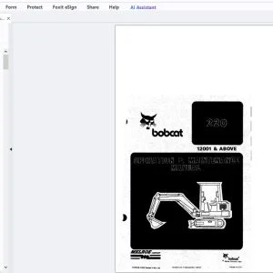 Bobcat 220 Operation & Maintenance Manual 12001 & Above - PDF DOWNLOAD