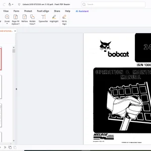 Bobcat 2410 Operation & Maintenance Manual SN 13001 & Above - PDF