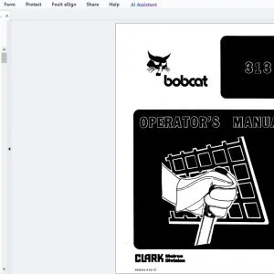 Bobcat 313 Operator's Manual 6556353 - PDF DOWNLOAD
