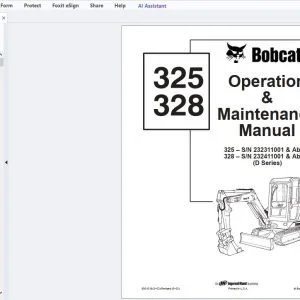 Bobcat 325 328 Operation & Maintenance Manual 6901018 - PDF DOWNLOAD