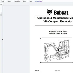 Bobcat 329 Compact Excavator Operation & Maintenance Manual 6986945 - PDF DOWNLOAD