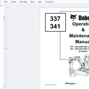 Bobcat 337 341 Operation & Maintenance Manual 6902614 - PDF DOWNLOAD