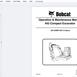 Bobcat 442 Compact Excavator Operation & Maintenance Manual 6987203 - PDF DOWNLOAD