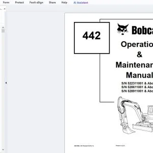 Bobcat 442 Operation & Maintenance Manual 6901800 - PDF DOWNLOAD