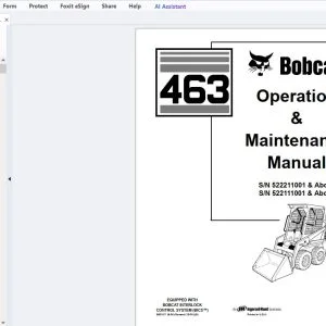 Bobcat 463 Operation & Maintenance Manual 6901811 - PDF DOWNLOAD