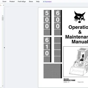 Bobcat 500 600 610 Operation & Maintenance Manual 6545596 - PDF DOWNLOAD