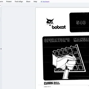 Bobcat 540 Operator's Manual 6556844 - PDF DOWNLOAD