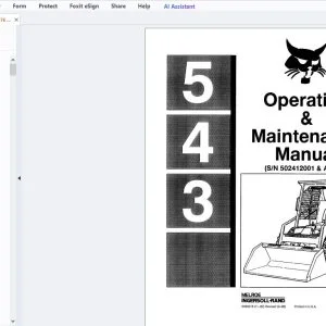 Bobcat 543 Operation & Maintenance Manual 6566276 - PDF DOWNLOAD