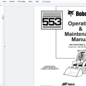 Bobcat 553 Operation & Maintenance Manual 6900785 - PDF DOWNLOAD
