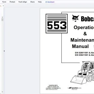 Bobcat 553 Operation & Maintenance Manual 6902827 - PDF DOWNLOAD