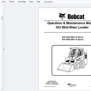 Bobcat 553 Skid-Steer Loader Operation & Maintenance Manual - PDF DOWNLOAD