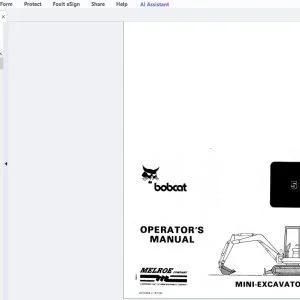 Bobcat 56 Mini Excavator Operator's Manual 6570358 - PDF DOWNLOAD