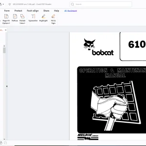 Bobcat 610 Operation & Maintenance Manual - PDF DOWNLOAD
