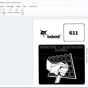Bobcat 611 Operation & Maintenance Manual - PDF DOWNLOAD