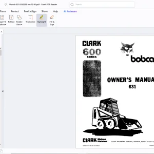 Bobcat 631 Clark 600 Series Owners Manual  - PDF DOWNLOAD