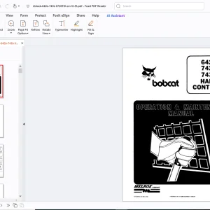 Bobcat 642B 742B 743B Hand Controls Operation & Maintenance Manual - PDF