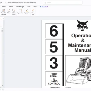 Bobcat 653 Foot Pedal & Hand Control Operation & Maintenance Manual - PDF