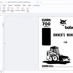 Bobcat 730 Clark 700 Series Owners Manual- PDF DOWNLOAD
