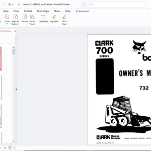 Bobcat 732 Clark 700 Series Owners Manual - PDF DOWNLOAD