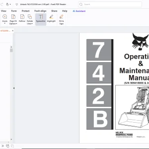 Bobcat 742B Operation & Maintenance Manual - PDF DOWNLOAD