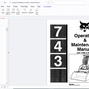 Bobcat 743 Operation & Maintenance Manual  - PDF DOWNLOAD