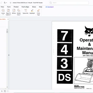 Bobcat 743DS Operation & Maintenance Manual - PDF DOWNLOAD