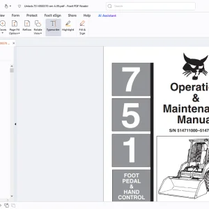 Bobcat 751 Foot Pedal & Hand Control Operation & Maintenance Manual - PDF