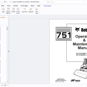 Bobcat 751 Operation & Maintenance Manual - PDF DOWNLOAD