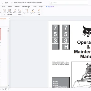 Bobcat 753 753H Base Plus High Horsepower Operation & Maintenance Manual