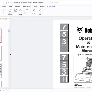 Bobcat 753 753H Operation & Maintenance Manual - PDF DOWNLOAD