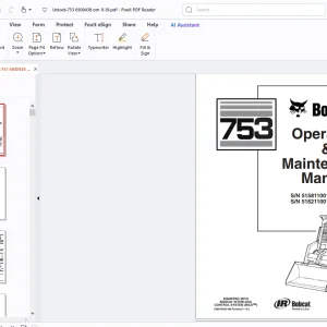 Bobcat 753 Operation & Maintenance Manual - PDF DOWNLOAD