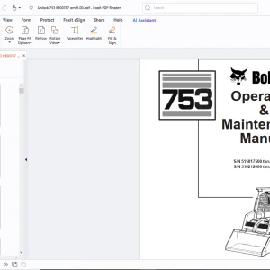 Bobcat 753 Operation & Maintenance Manual - PDF DOWNLOAD