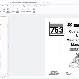 Bobcat 753 Operation & Maintenance Manual - PDF