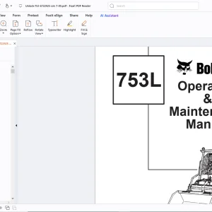 Bobcat 753L Operation & Maintenance Manual - PDF DOWNLOAD