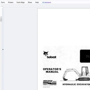 Bobcat 76 Hydraulic Excavator Operator's Manual 6570482 - PDF DOWNLOAD