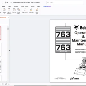 Bobcat 763 High Flow Operation & Maintenance Manual - PDF DOWNLOAD