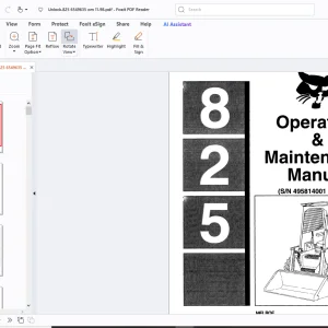 Bobcat 825 Operation & Maintenance Manual - PDF DOWNLOAD
