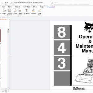 Bobcat 843 Operation & Maintenance Manual - PDF DOWNLOAD