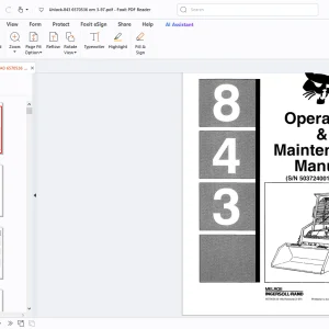 Bobcat 843 Operation & Maintenance Manual - PDF DOWNLOAD